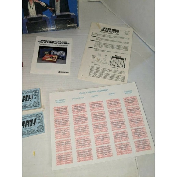 vintage 1986 Jeopardy Board Game Pressman 2nd Edition Alex Trebek Complete - Picture 3 of 12